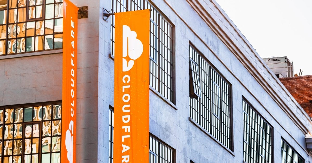Cloudflare office signage used in coverage of AI crawler controls