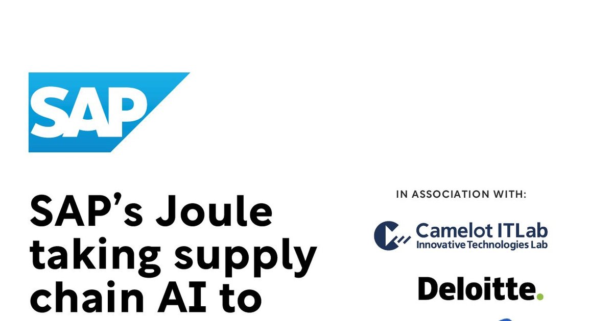 SAP’s Joule Taking Supply Chain AI To The Next Level | Technology Magazine