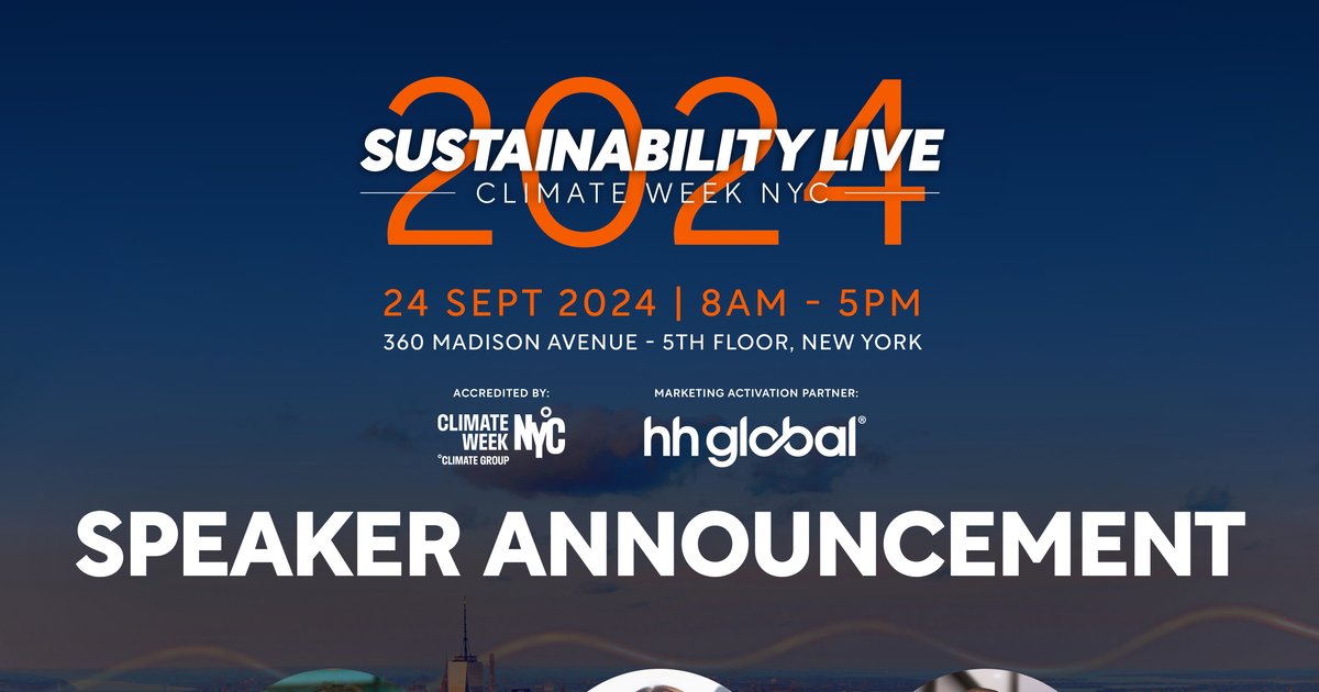 Sustainability LIVE: Climate Week NYC Speaker Announcement ...