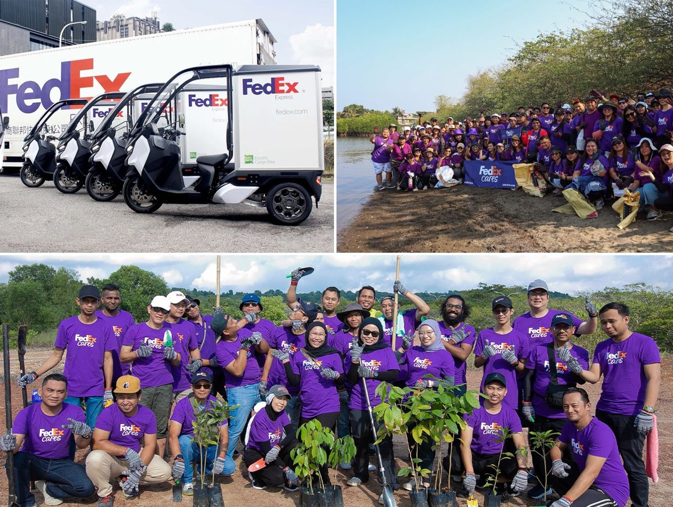 USA運輸会社FedEx フェデックス、会社創立50周年を記念し、従業員が清掃活動を実施