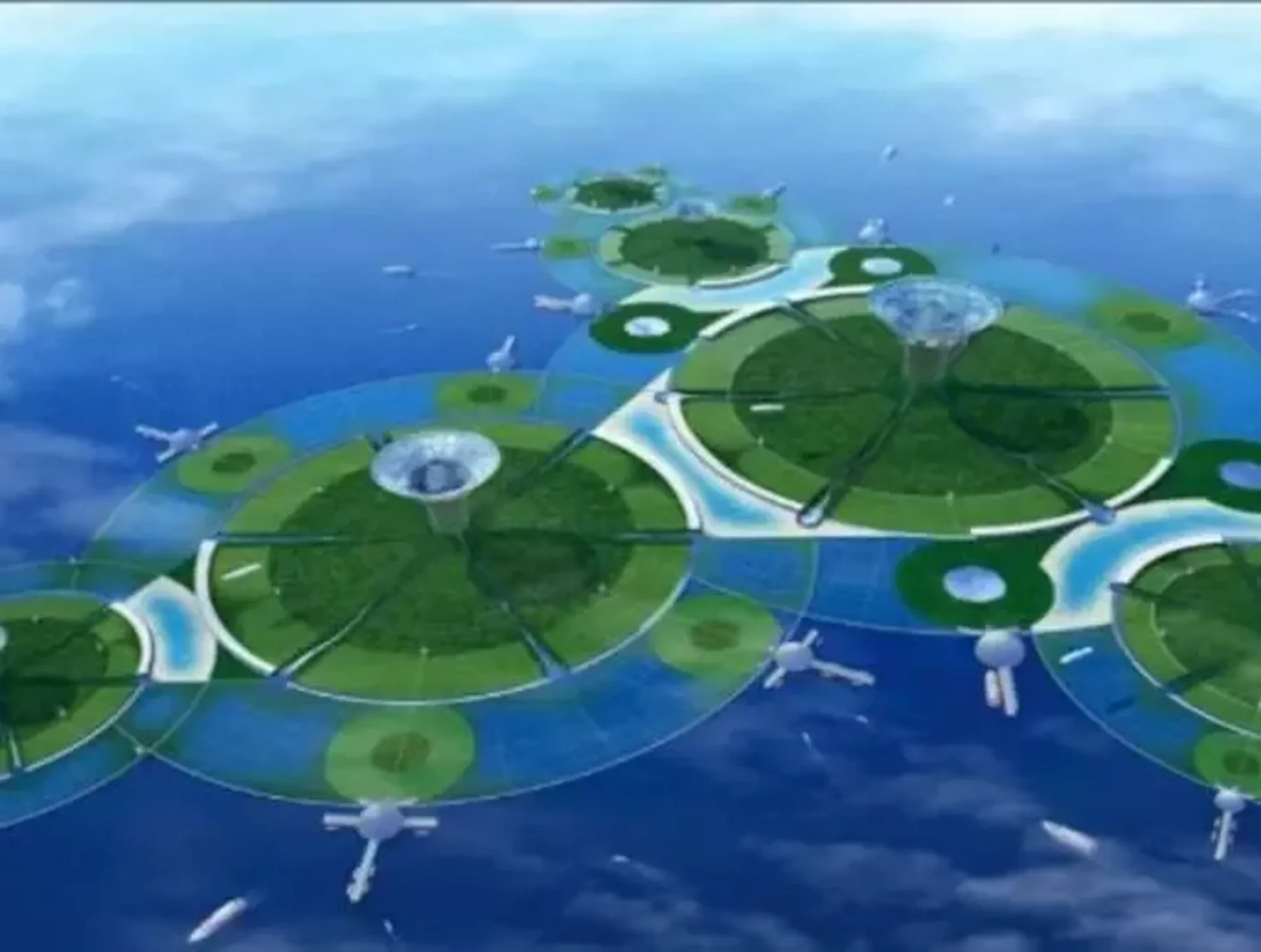 floating city in water