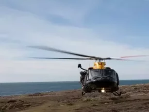 Canadian Military Helicopter Used for Fishing Trip