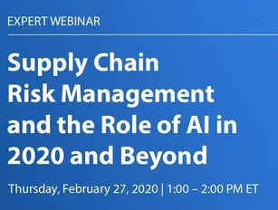 Managing supply chain risk in 2020 and beyond