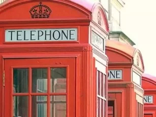 Red phone box kitted out with life saving defibrillator