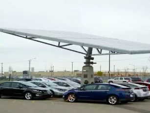 GM's Solar Tree Electric Car Charging Stations