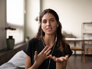 Woman wearing headphones