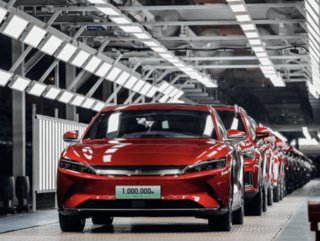 BYD EVs on the production line