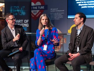 Neil Perry, Sara Sloman, and Alex Gilbet on stage at EV Magazine LIVE