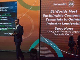Barry Hurst, Energy and Sustainability Director at Schneider Electric presenting at Sustainability LIVE. Credit | BizClik Media