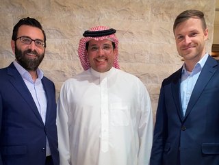 CoverGo's George Majdalani (left) and Tomas Holub (right) with Noria Capital's Rakan Abunayyan.