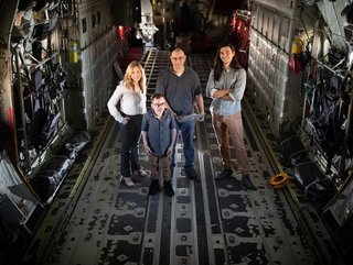Aboard the 58th Special Operations Wing’s C-130 transport aircraft at Kirtland Air Force Base, Christy Sturgill, Jacob Hazelbaker, Eric Vugrin and Nicholas Troutman, from left to right. Credit: Craig Fritz)