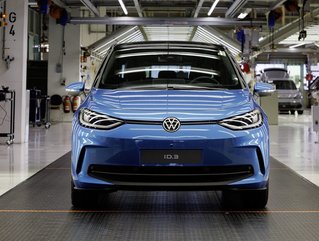 The Volkswagen ID.3 standing in the factory ready for delivery
