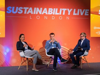 Hannah Brown, Chief of Staff for Formula E, and Miguel Valldecabres Polop on stage at Sustainability LIVE London