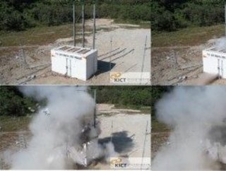 Hydrogen explosion tests were conducted in enclosure.
