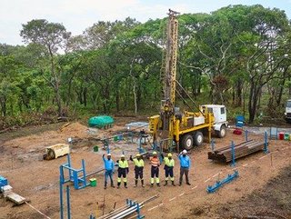 Ivanhoe Mines’ exploration team with a diamond drill rig in the Western Foreland. Credit | Ivanhoe