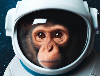 A DALL E 2 generated image of a monkey astronaut in space