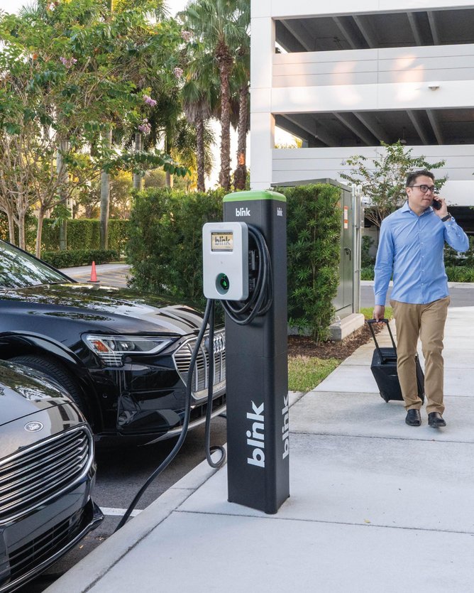 Makers of electric on sale car charging stations